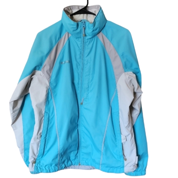 Columbia Jackets & Blazers - Columbia Blue Colorblock Raincoat, Large